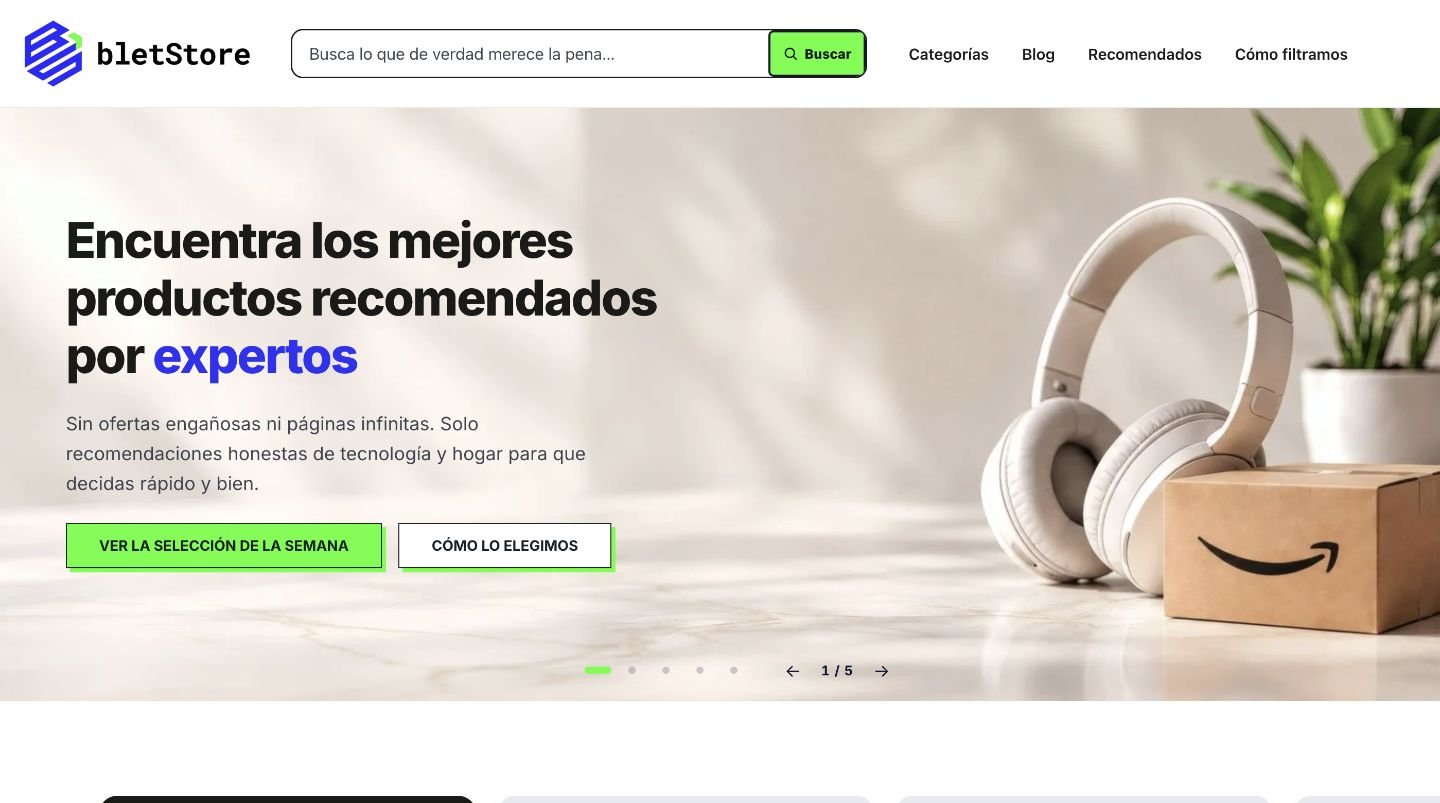 Home real de bletStore: selección de productos de tecnología y hogar